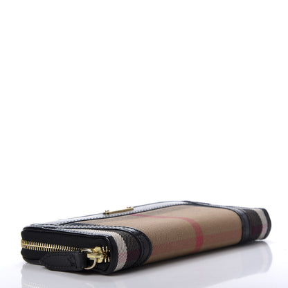 Burberry House Check Bridle Calfskin Ziggy Zip Around Wallet Black 4 of 7