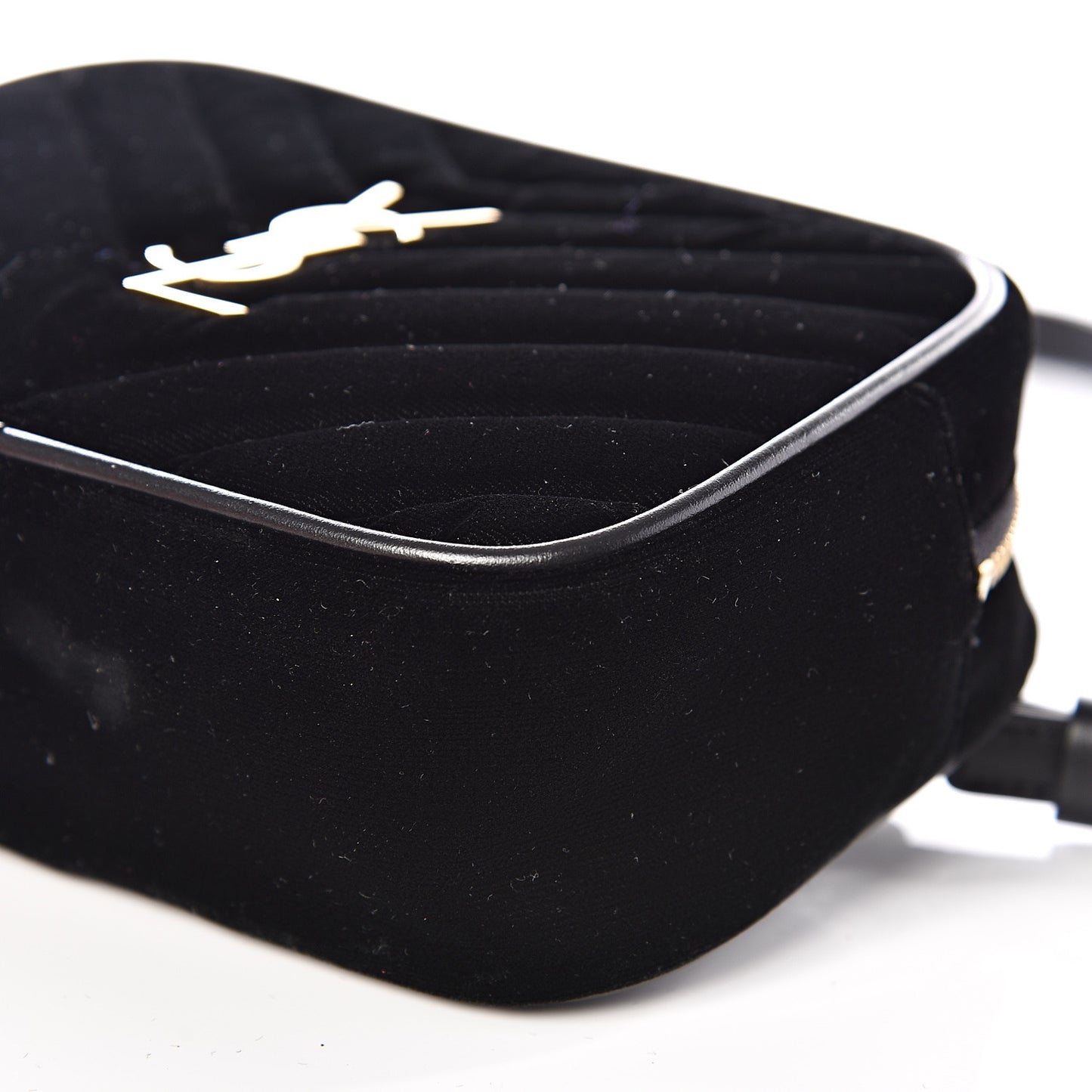 Velour Matelasse Monogram Lou Belt Bag Black