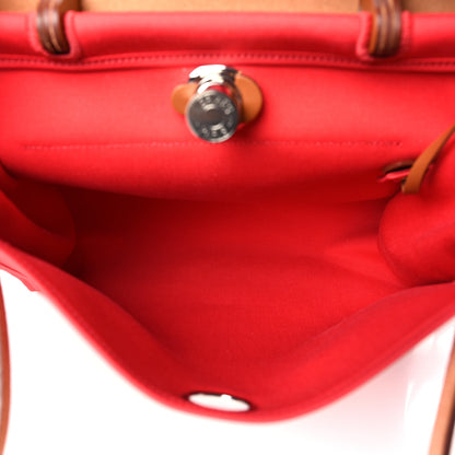Hermes Vache Hunter Toile Herbag Zip 31 PM Rouge Tomate 6 of 10