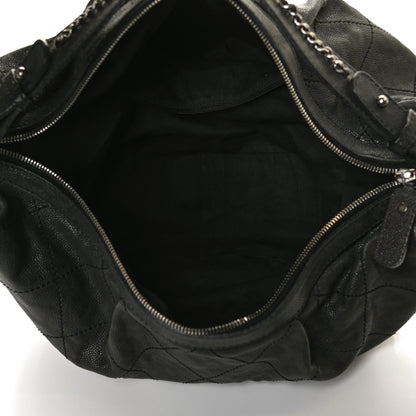 Chanel Caviar Stitched Large Outdoor Hobo Black 5 of 12