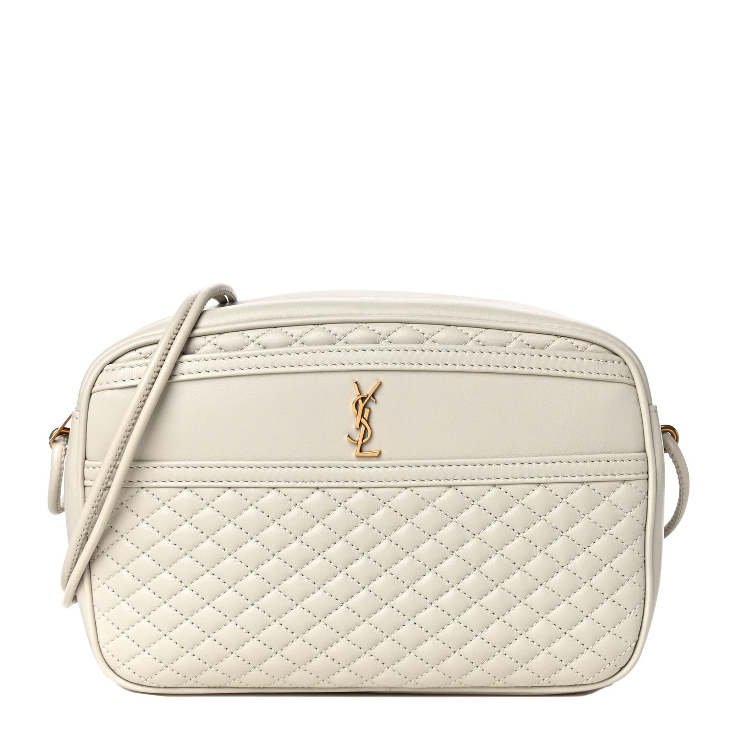 Lambskin Quilted Victoire Camera Bag Blanc Vintage