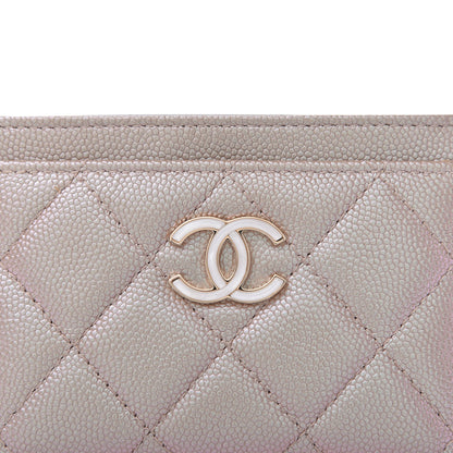Chanel Iridescent Caviar Quilted Card Holder Beige 9 of 9