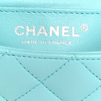 Chanel Lambskin Quilted Mini Rectangular Flap Light Blue 6 of 11