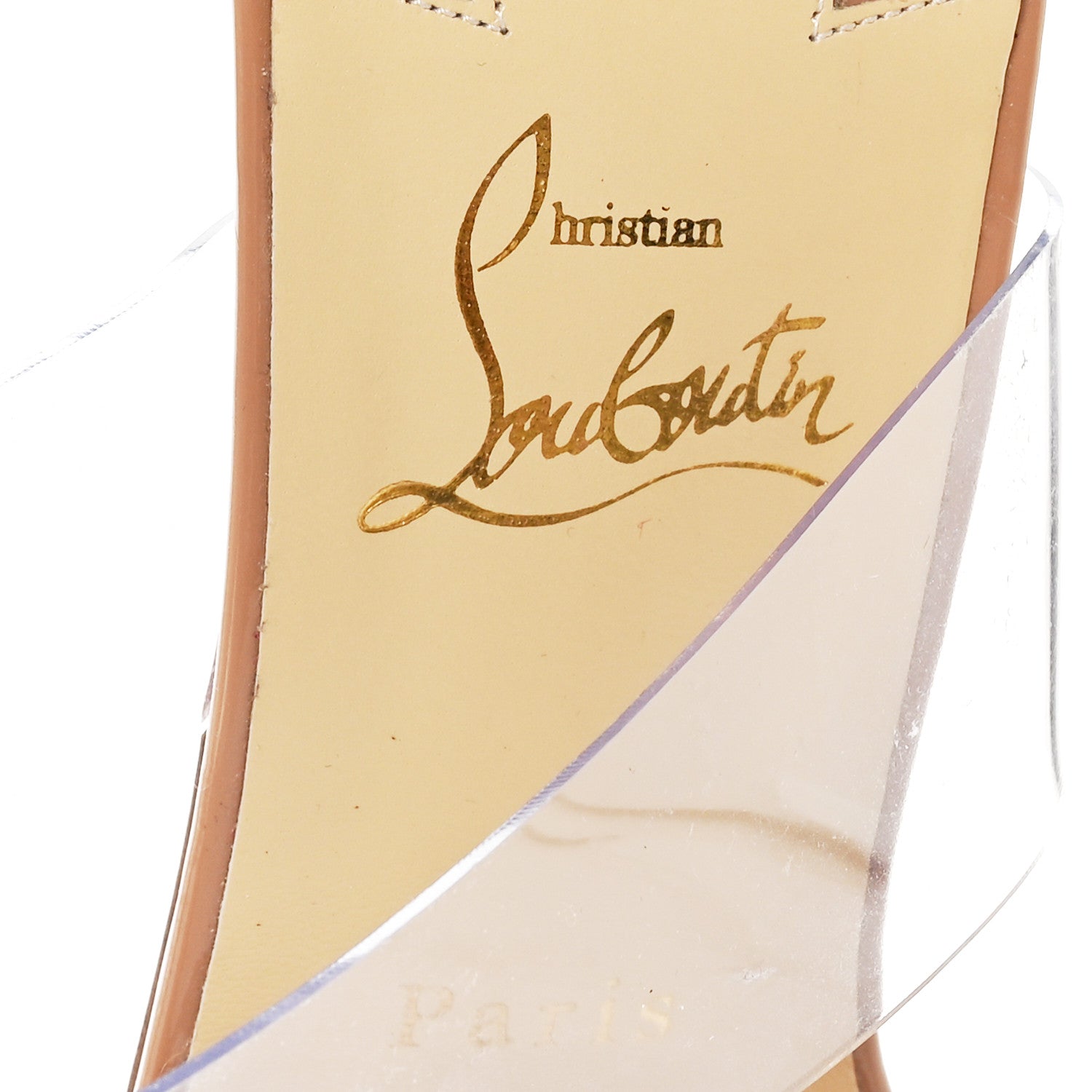 Christian Louboutin Patent PVC Just Nothing 85 Slide Sandals 40 Nude 7 of 8