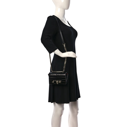 Alexander McQueen Shiny Crocodile Embossed Jeweled Satchel Black 3 of 11