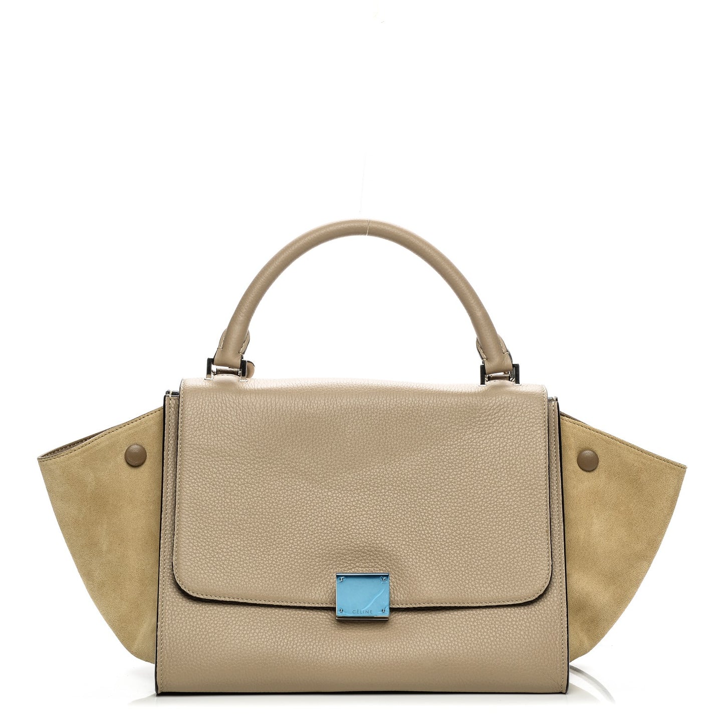Drummed Calfskin Suede Small Trapeze Dune