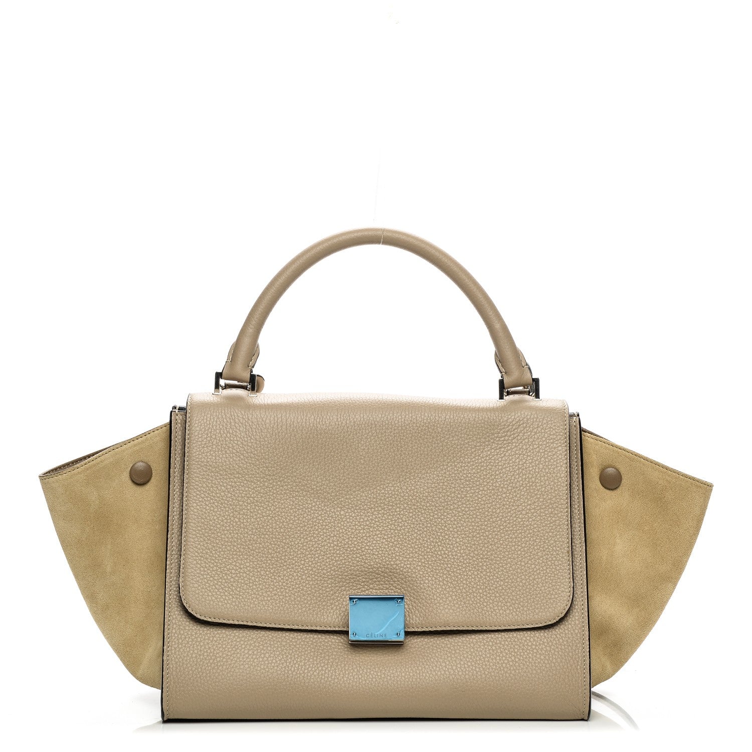 Celine Drummed Calfskin Suede Small Trapeze Dune 1 of 8