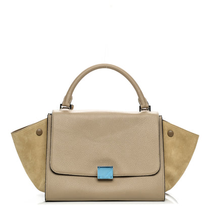 Celine Drummed Calfskin Suede Small Trapeze Dune 1 of 8