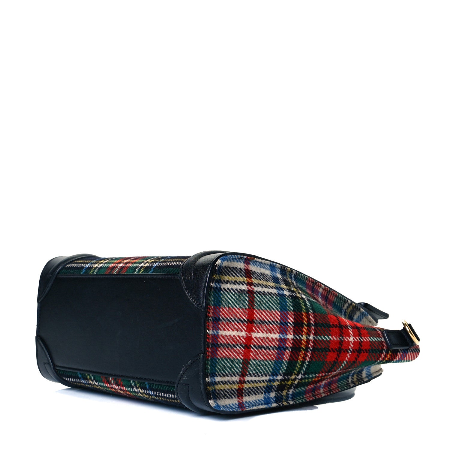 Celine Tartan Calfskin Nano Luggage Red Blue 6 of 8