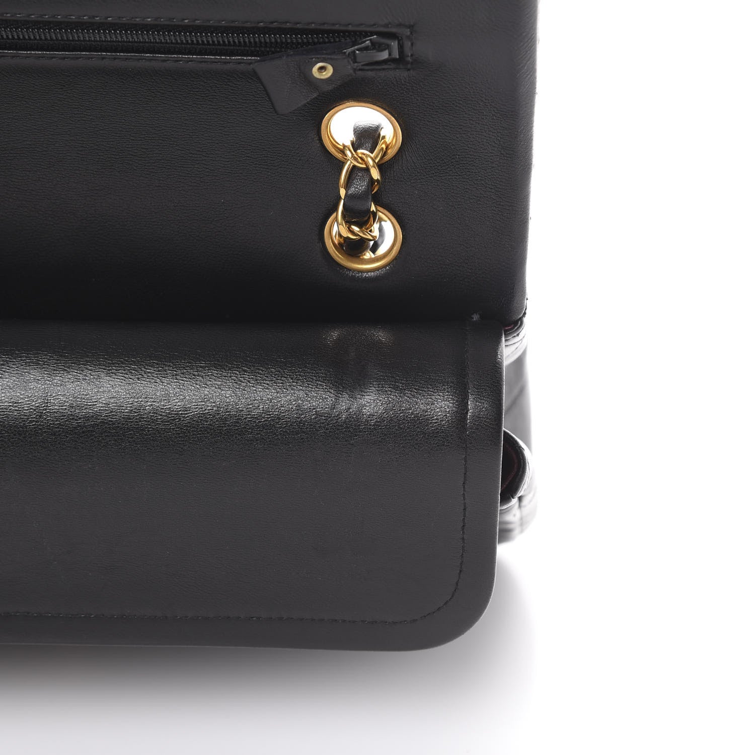 Chanel Lambskin Quilted Medium Double Flap Black 13 of 17
