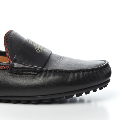 Gucci Nappa Mens Bee Driver Loafers 9.5 Black 12 of 17