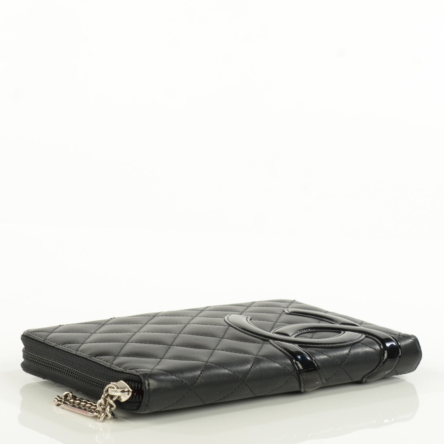 Chanel Calfskin Quilted Cambon Zip Around Organizer Wallet Black 4 of 8