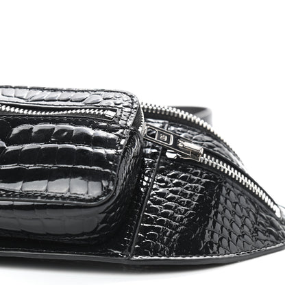 Alexander Wang Crocodile Embossed Patent Mini Top Handle Attica Belt Bag Black 6 of 8