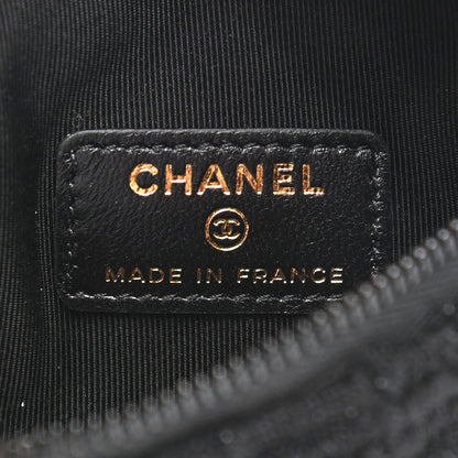 Chanel Tweed Lambskin Quilted Arm Coin Purse Black 6 of 8