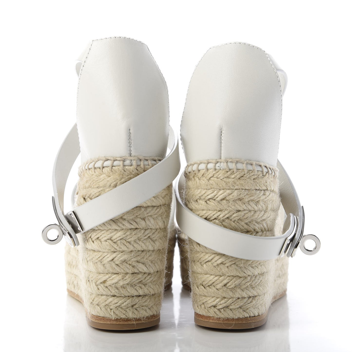 Calfskin Tivoli Espadrille Wedge Sandals 36 White