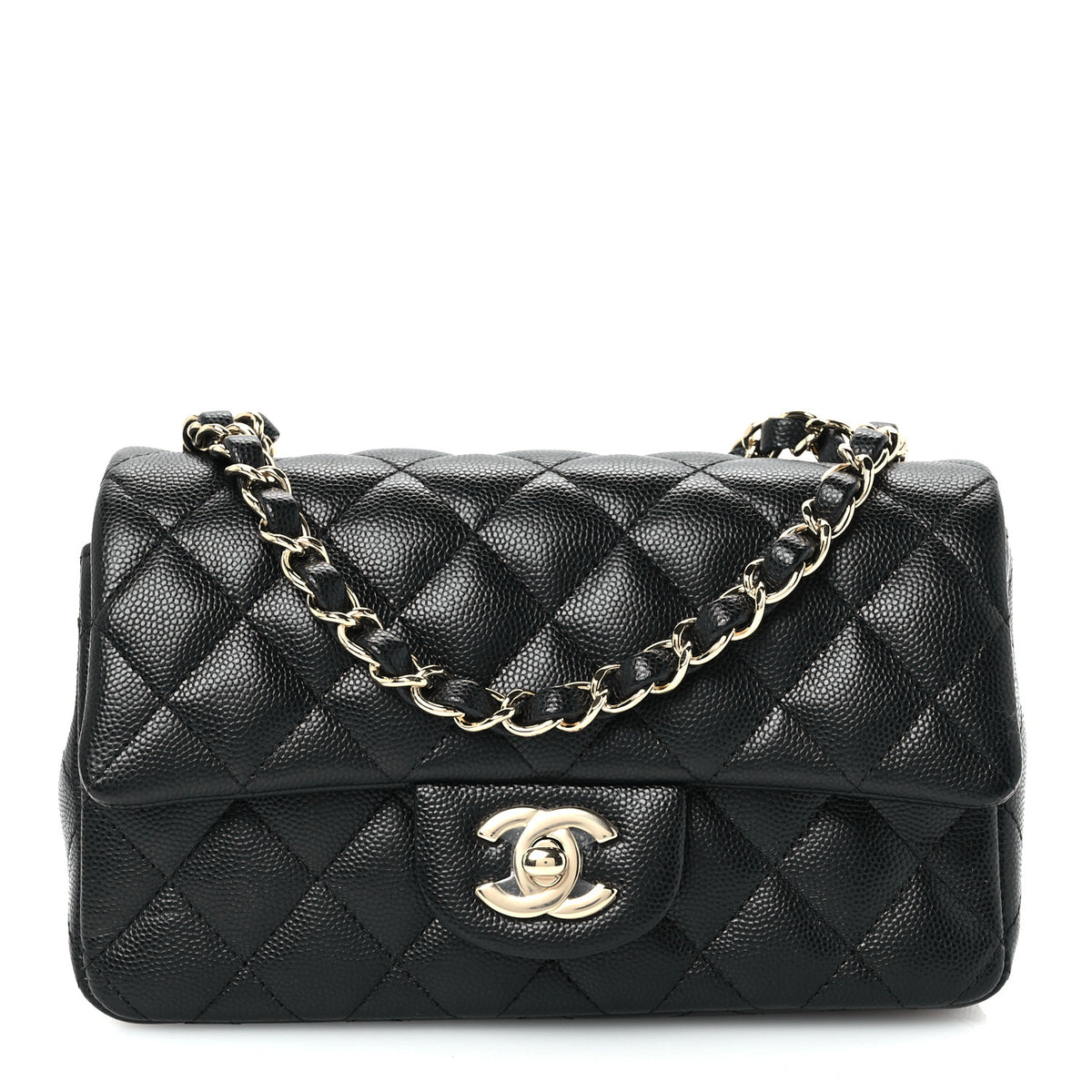 Caviar Quilted Mini Rectangular Flap Black