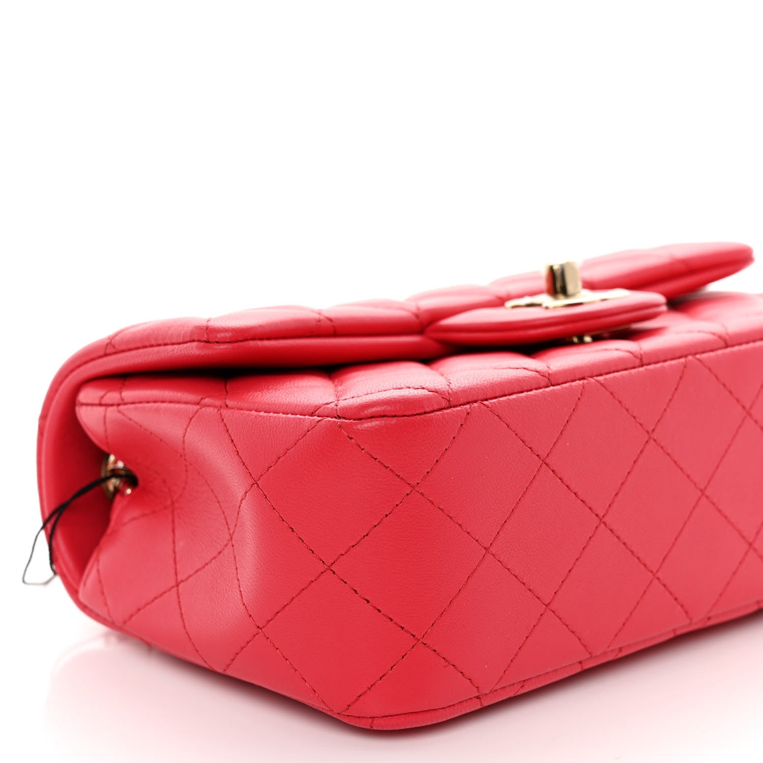 Chanel Lambskin Quilted Mini Rectangular Flap Dark Red 9 of 10