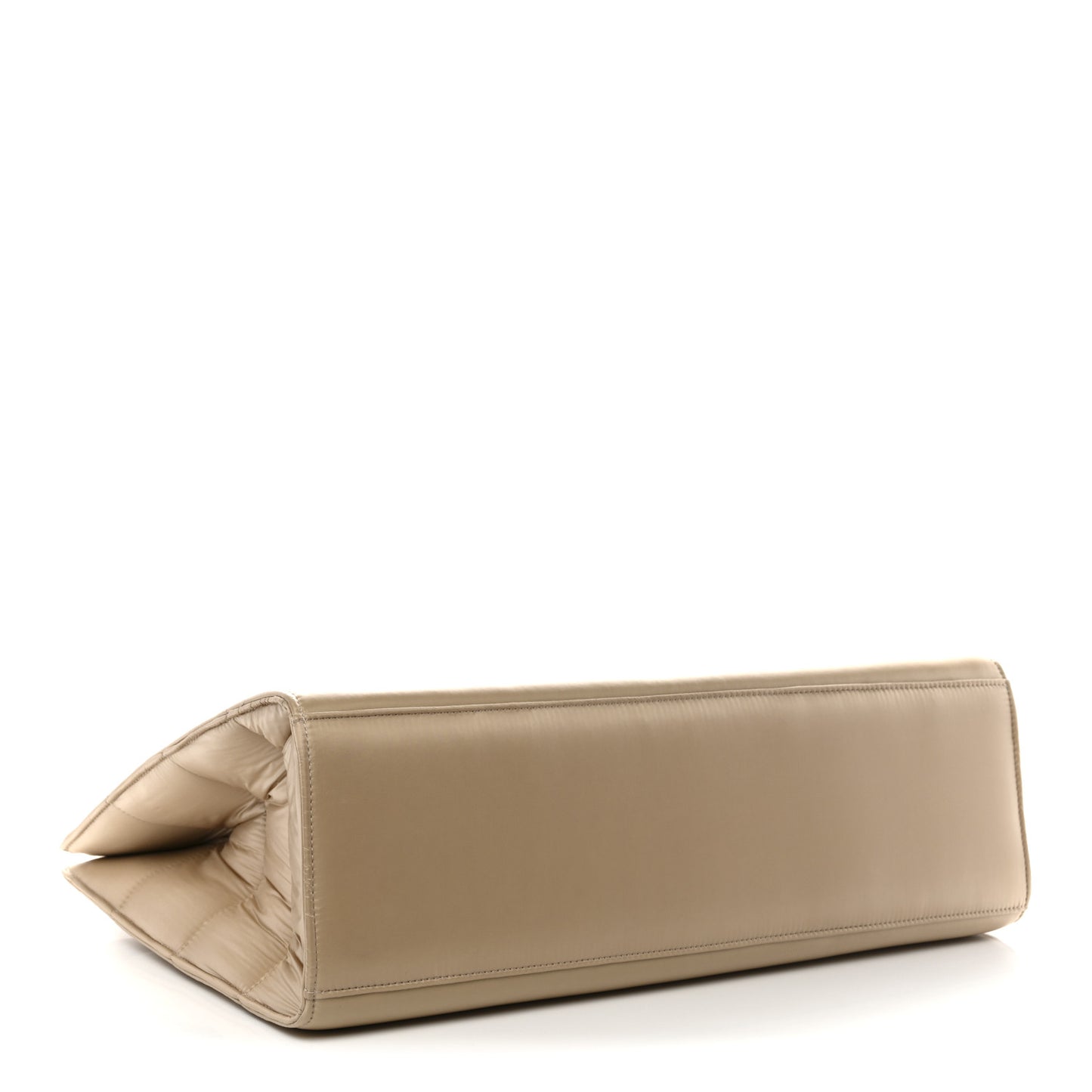 Nylon Large Puff Shopping Bag Cream