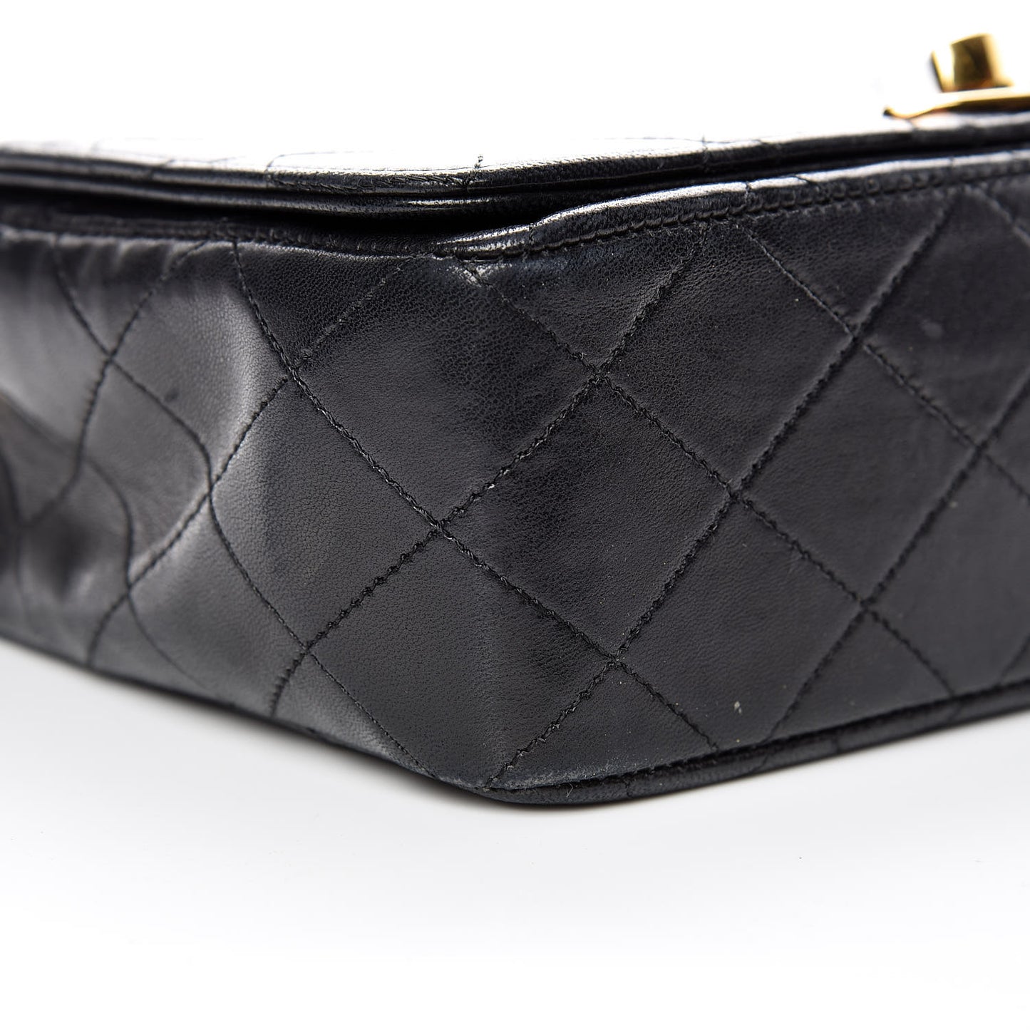 Lambskin Quilted Small Single Flap Black