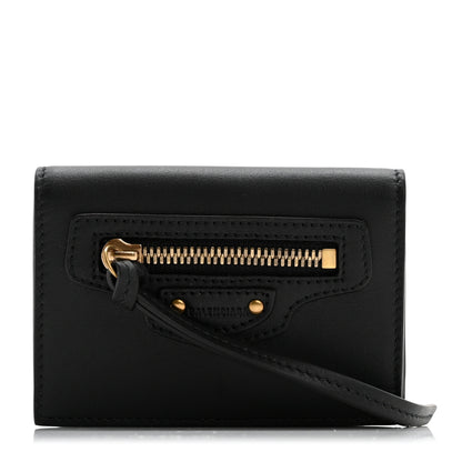 Balenciaga Calfskin Tri-Fold Wallet Black 1 of 9