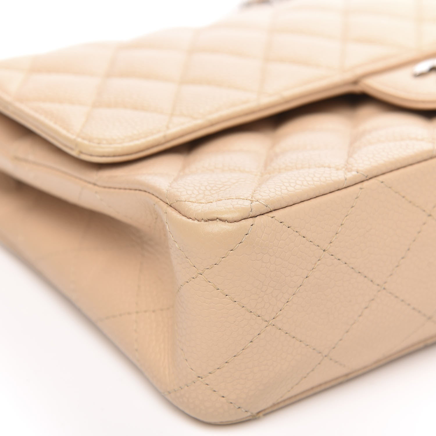 Chanel Caviar Quilted Medium Double Flap Beige 8 of 12