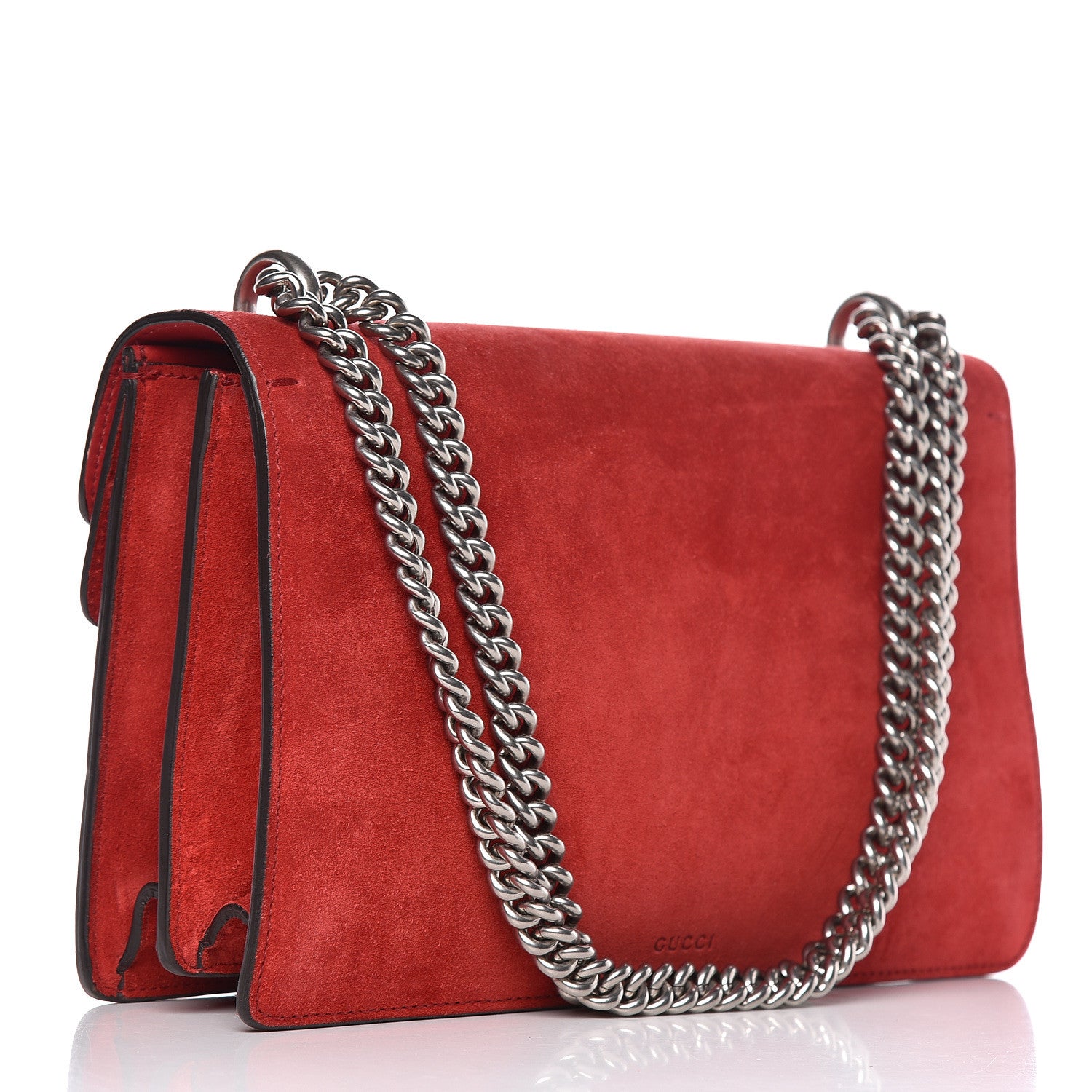 Gucci Suede Vitello Velvet Small Dionysus Shoulder Bag Vulcanic Red 3 of 12