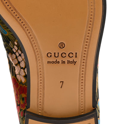 Gucci Jacquard Horsebit Artichoke Flower Mens Jordaan Loafers 7 Black Multicolor 6 of 9