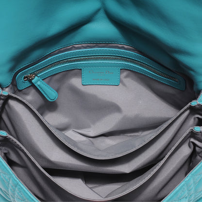 Christian Dior Lambskin Cannage New Lock Flap Bag Turquoise 6 of 13
