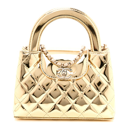 Chanel Mirror Calfskin Metallic Calfskin Quilted Nano Kelly Shopper Gold 1 of 10