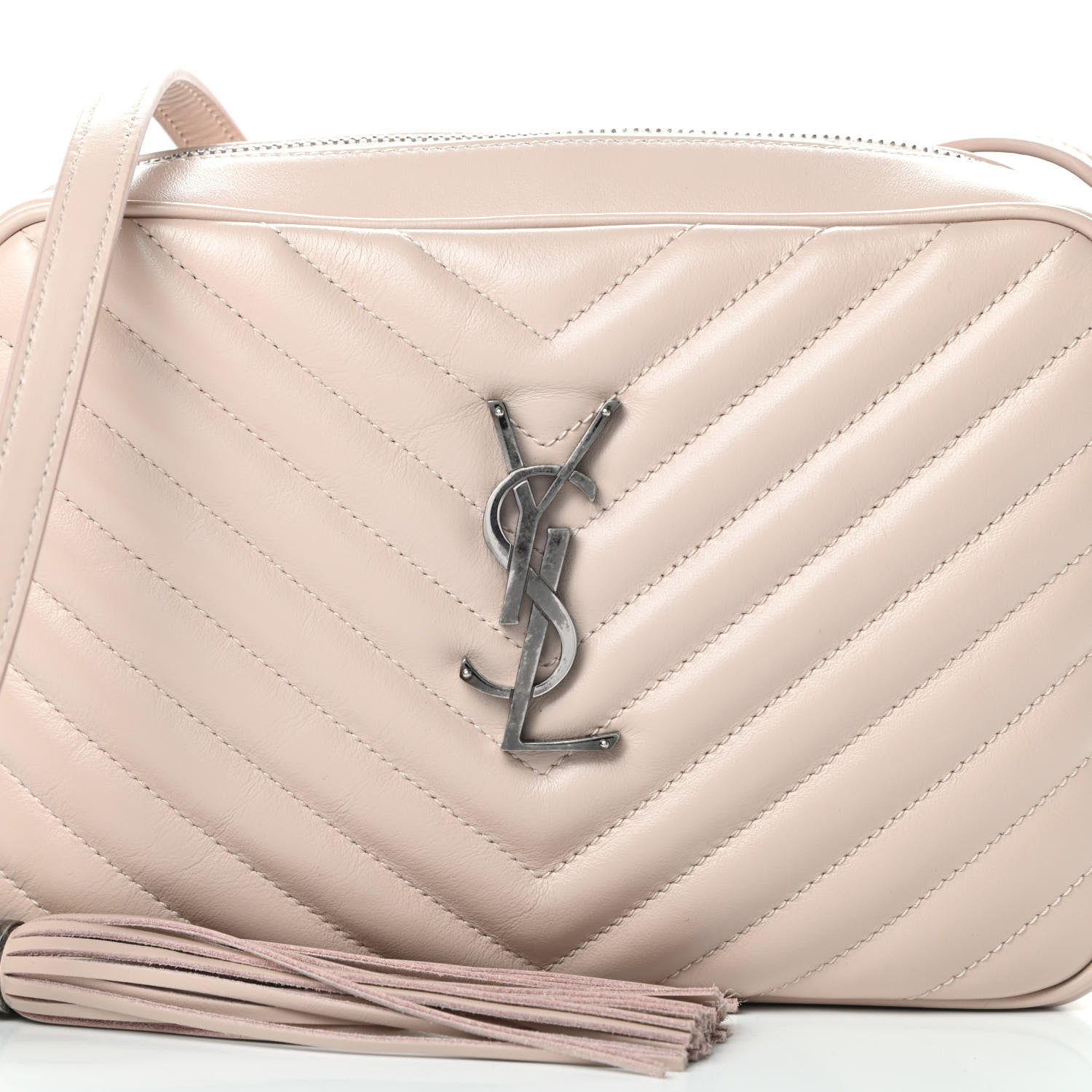 Saint Laurent Calfskin Matelasse Monogram Lou Camera Bag Marble Pink 8 of 10