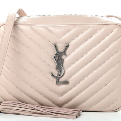 Saint Laurent Calfskin Matelasse Monogram Lou Camera Bag Marble Pink 8 of 10