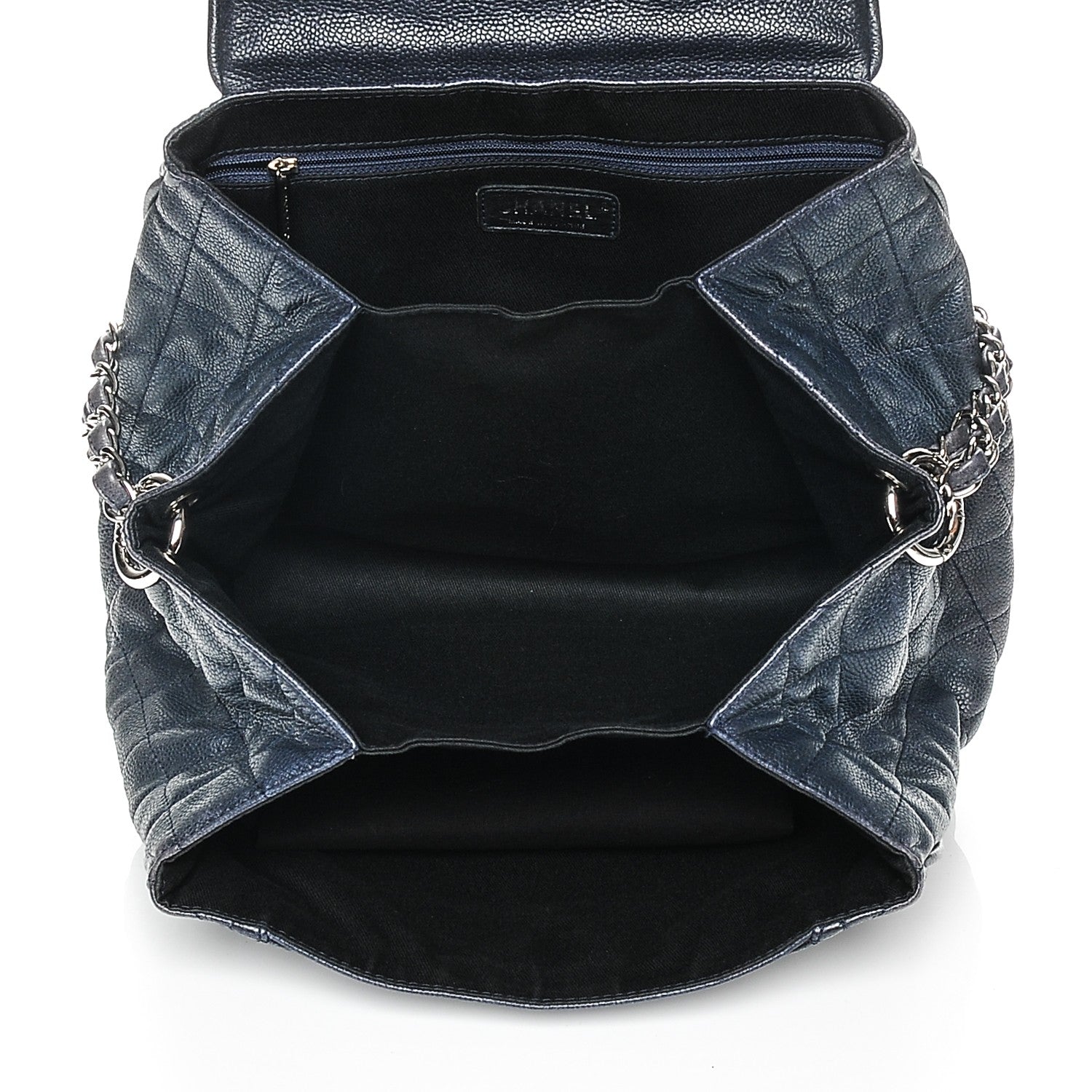 Chanel Caviar Quilted Timeless Accordion Flap Navy Blue 5 of 7