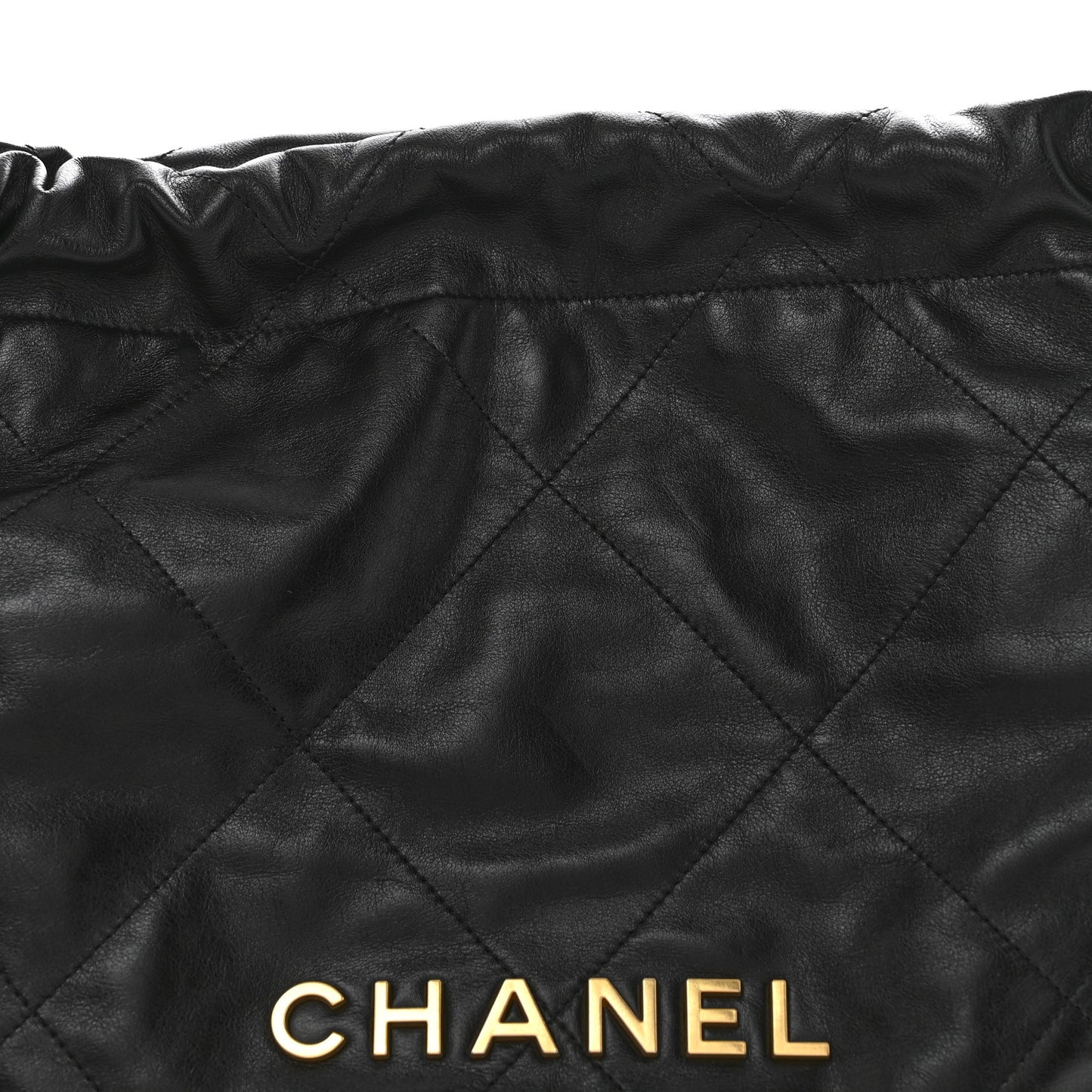 Shiny Calfskin Quilted Small Chanel 22 Black
