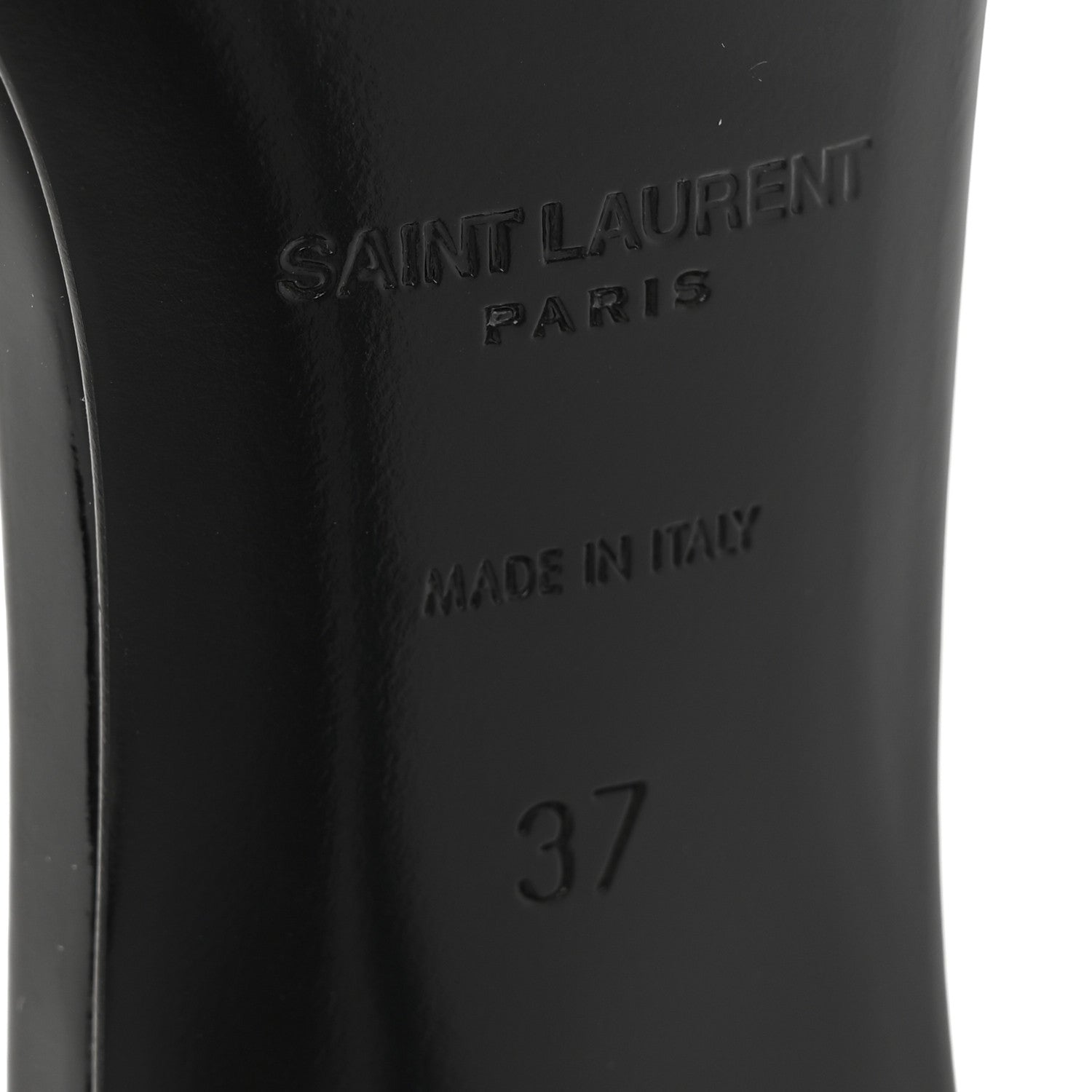 Saint Laurent Patent Calfskin Amber 105 Ankle Strap Sandals 37 Black 7 of 12