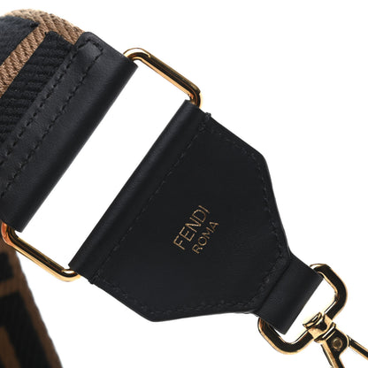 Fendi Ribbon Vitello Seta FF 1974 Adjustable Strap You Fango Marrone Black 3 of 4