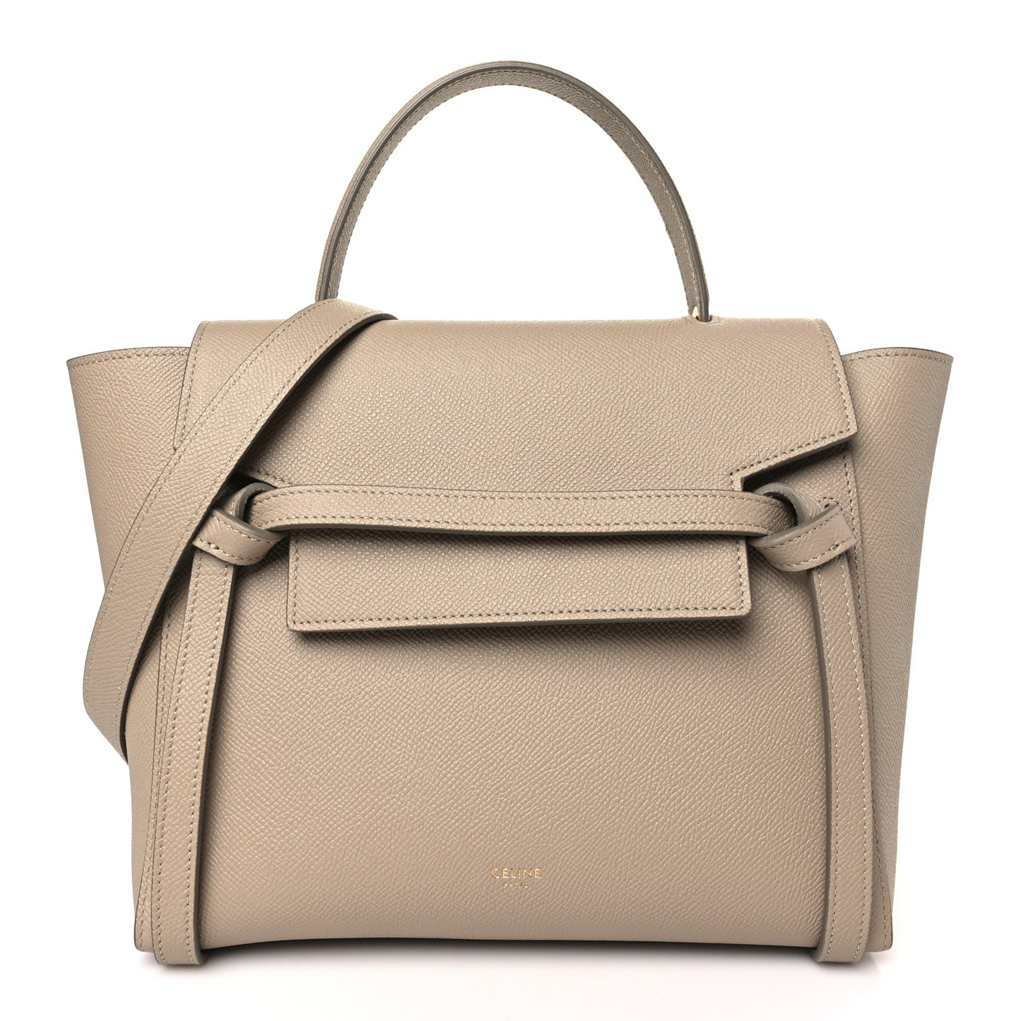 Grained Calfskin Mini Belt Bag Light Taupe