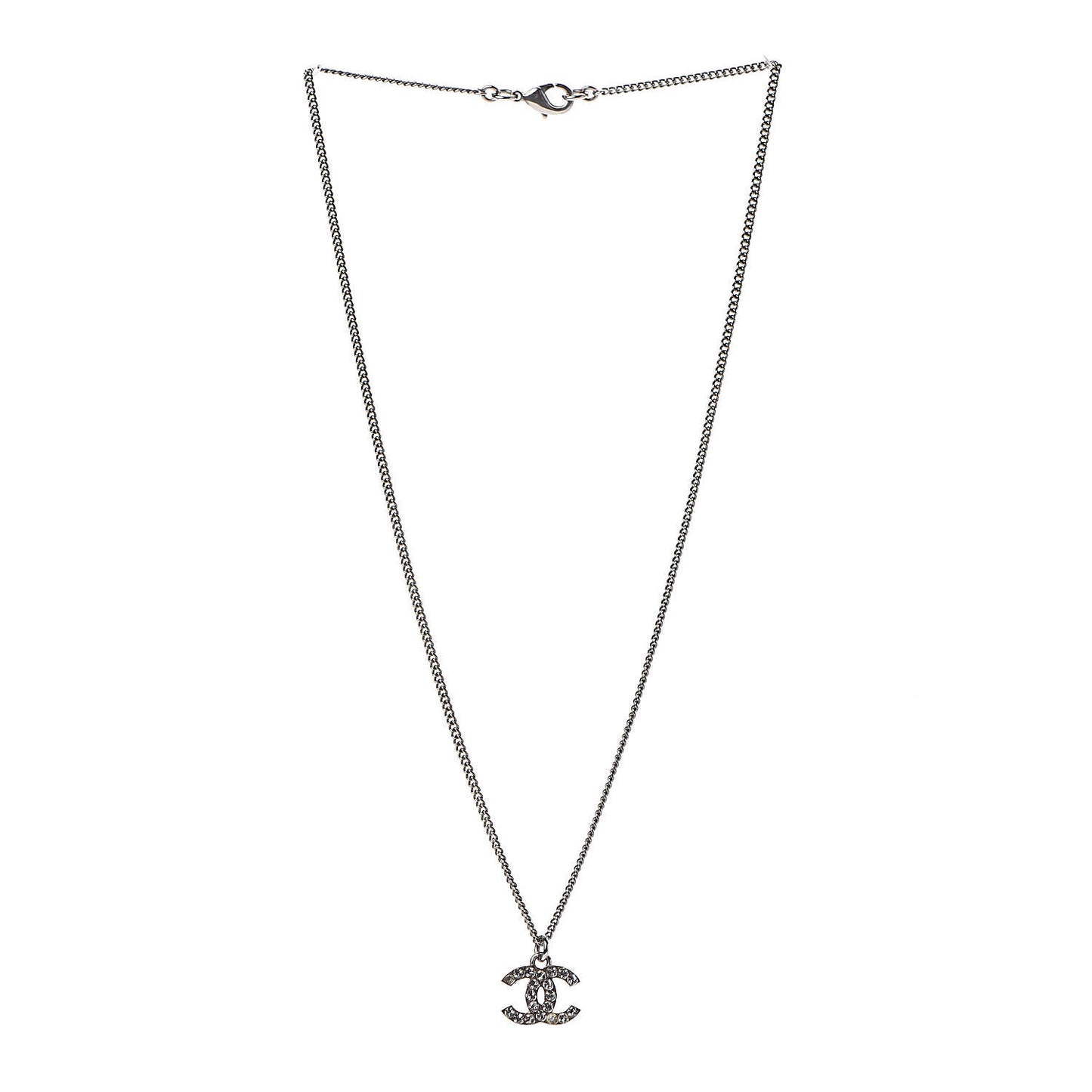 Crystal Timeless CC Necklace Silver