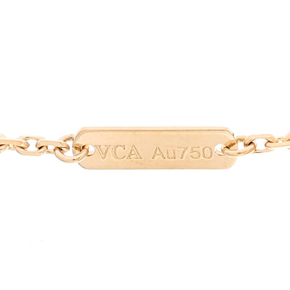 Van Cleef & Arpels 18K Yellow Gold Diamond Yellow Mother of Pearl Vintage Alhambra Pendant Necklace 5 of 6