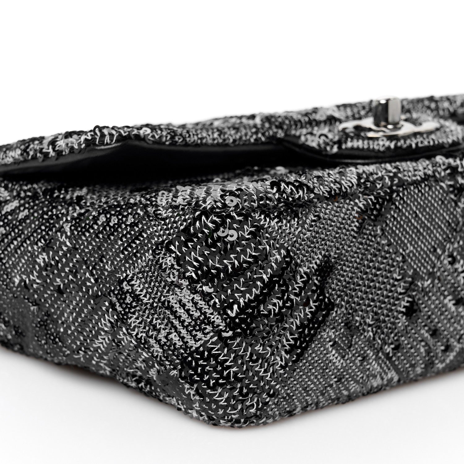 Chanel Sequin Mini Rectangular Single Flap Black 11 of 12