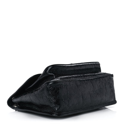 Saint Laurent Crinkled Calfskin Matelasse Monogram Medium Niki Chain Satchel Black 4 of 13