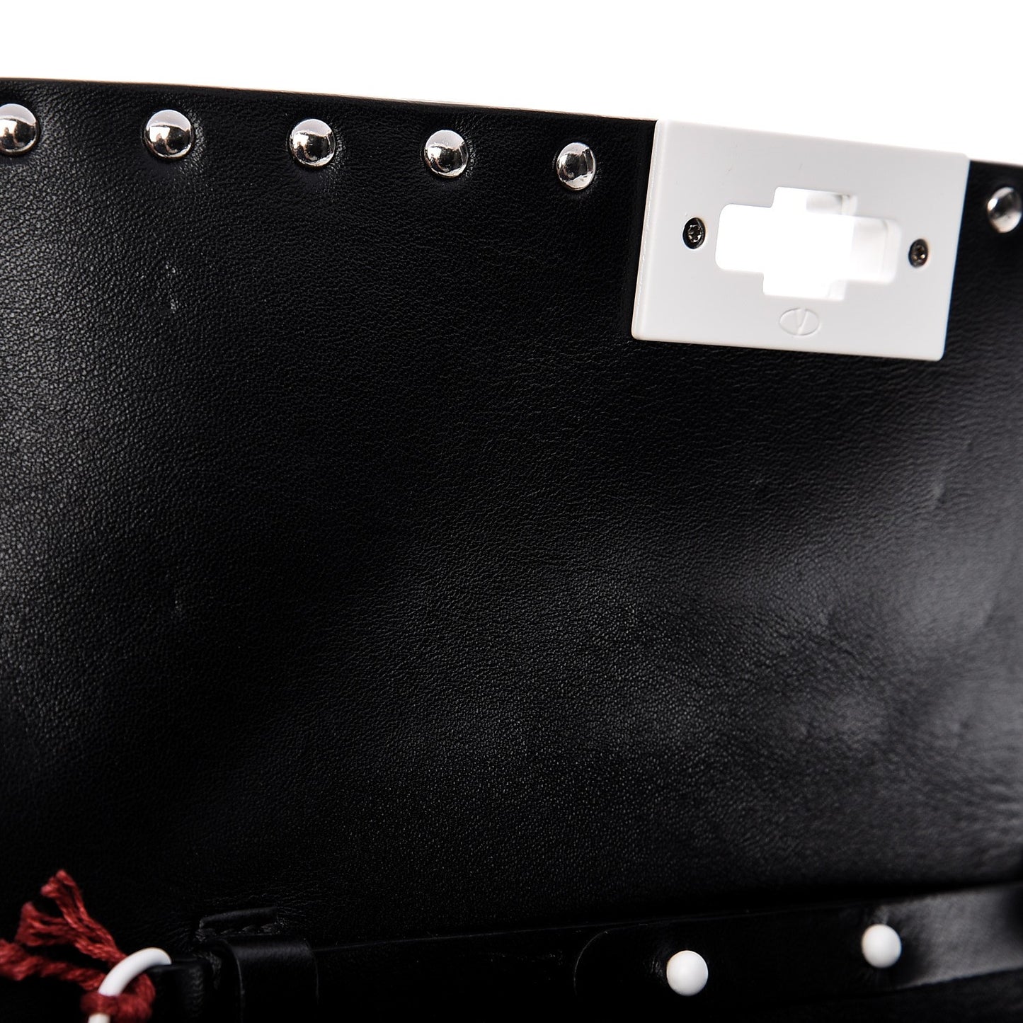 Lambskin Free Rockstud Spike Wallet On Chain Black