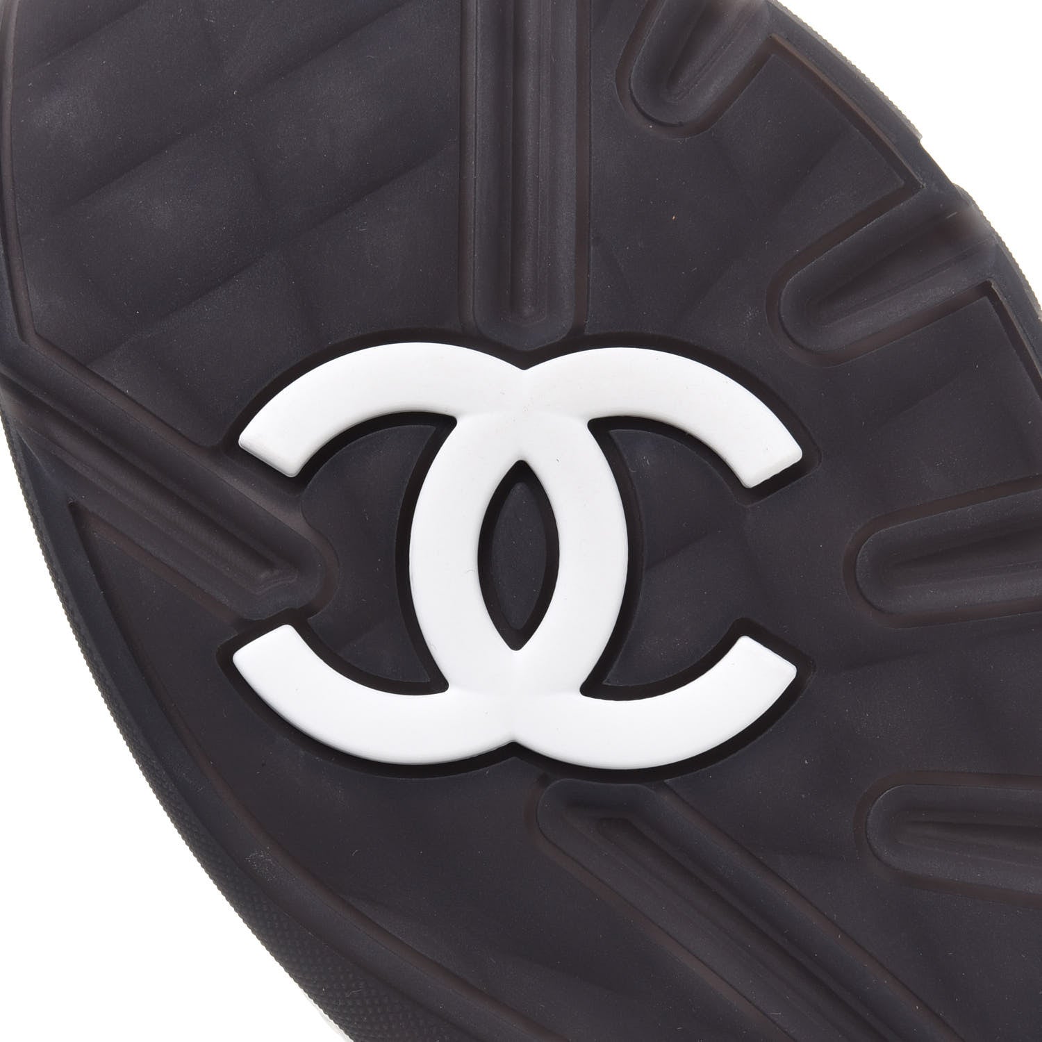 Chanel Fabric Suede Calfskin Womens CC Sneakers 38 Black White 7 of 10
