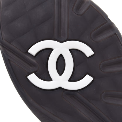 Chanel Fabric Suede Calfskin Womens CC Sneakers 38 Black White 7 of 10