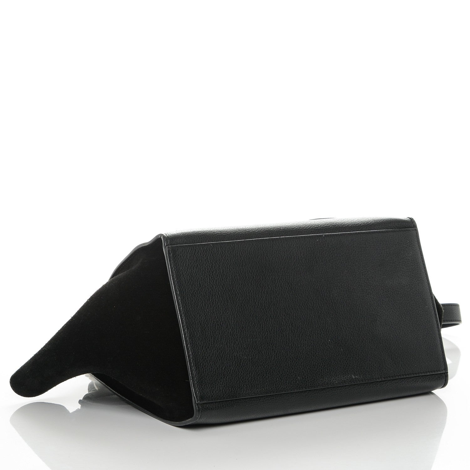 Celine Drummed Calfskin Suede Medium Trapeze Black 4 of 6