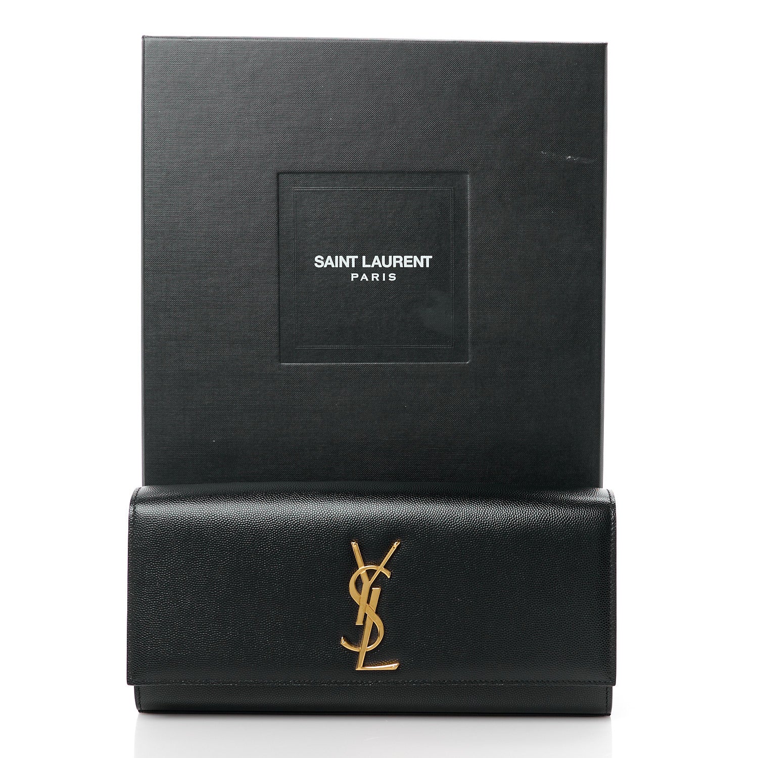 Saint Laurent Grain De Poudre Monogram Cassandre Clutch Black 12 of 12