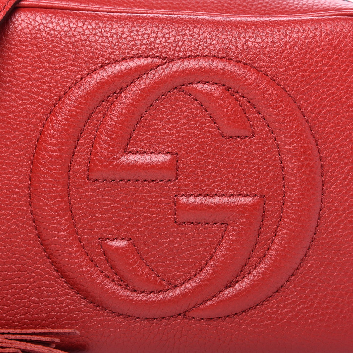 Pebbled Calfskin Small Soho Disco Bag Tabasco Red