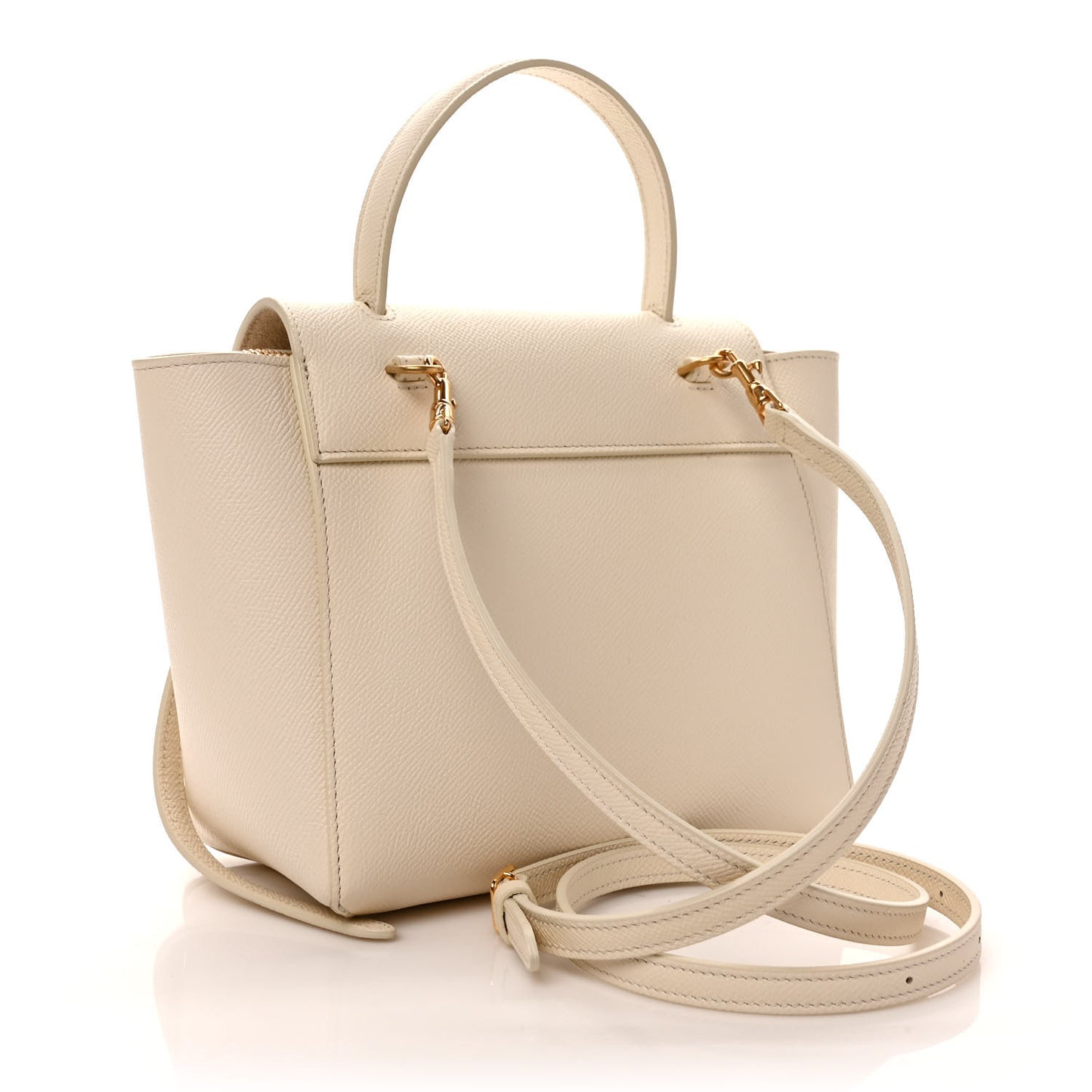 Grained Calfskin Nano Belt Bag White