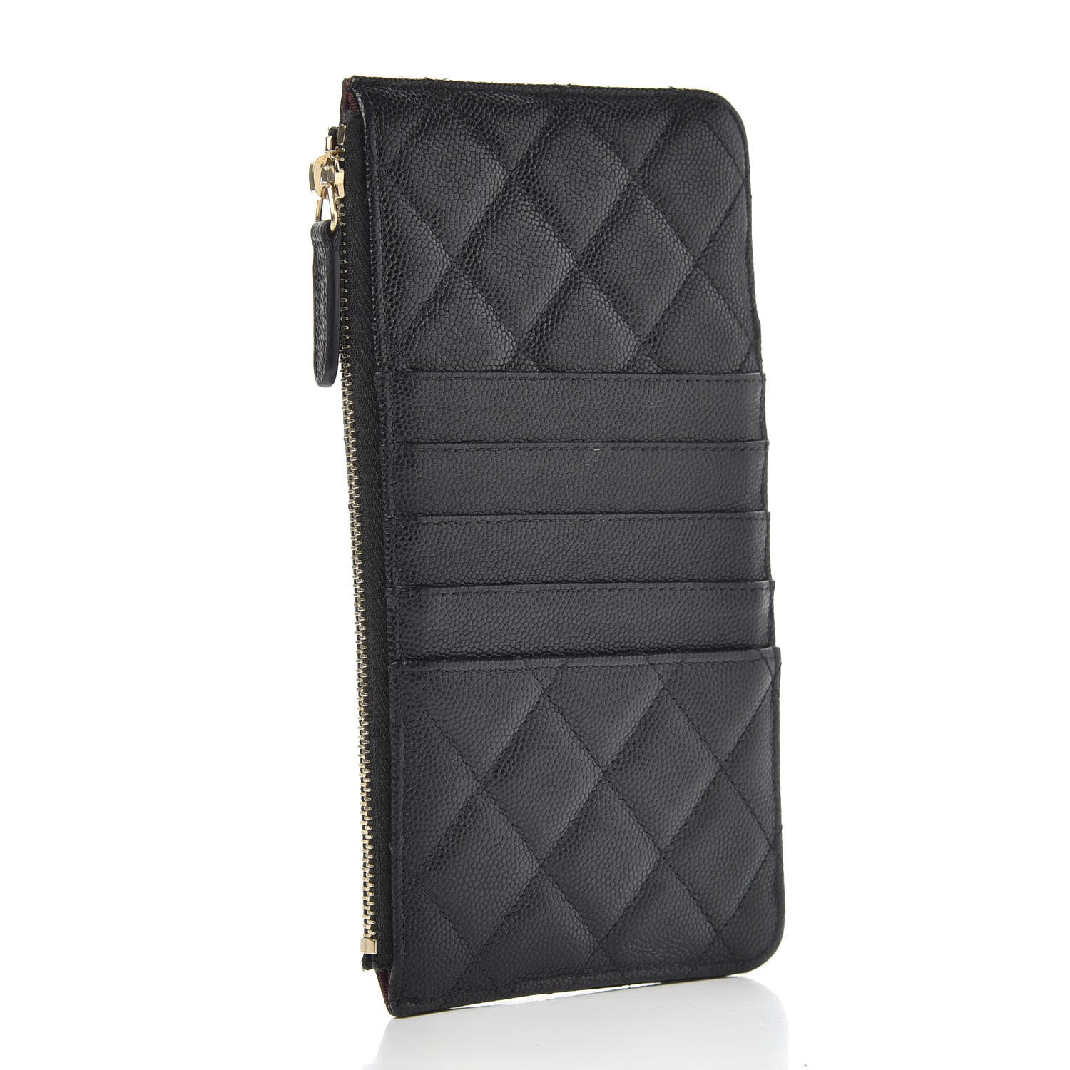 Chanel Caviar Quilted Classic Flat Wallet Pouch Black 3 of 8
