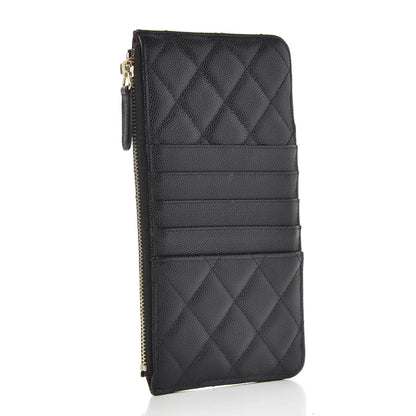 Chanel Caviar Quilted Classic Flat Wallet Pouch Black 3 of 8