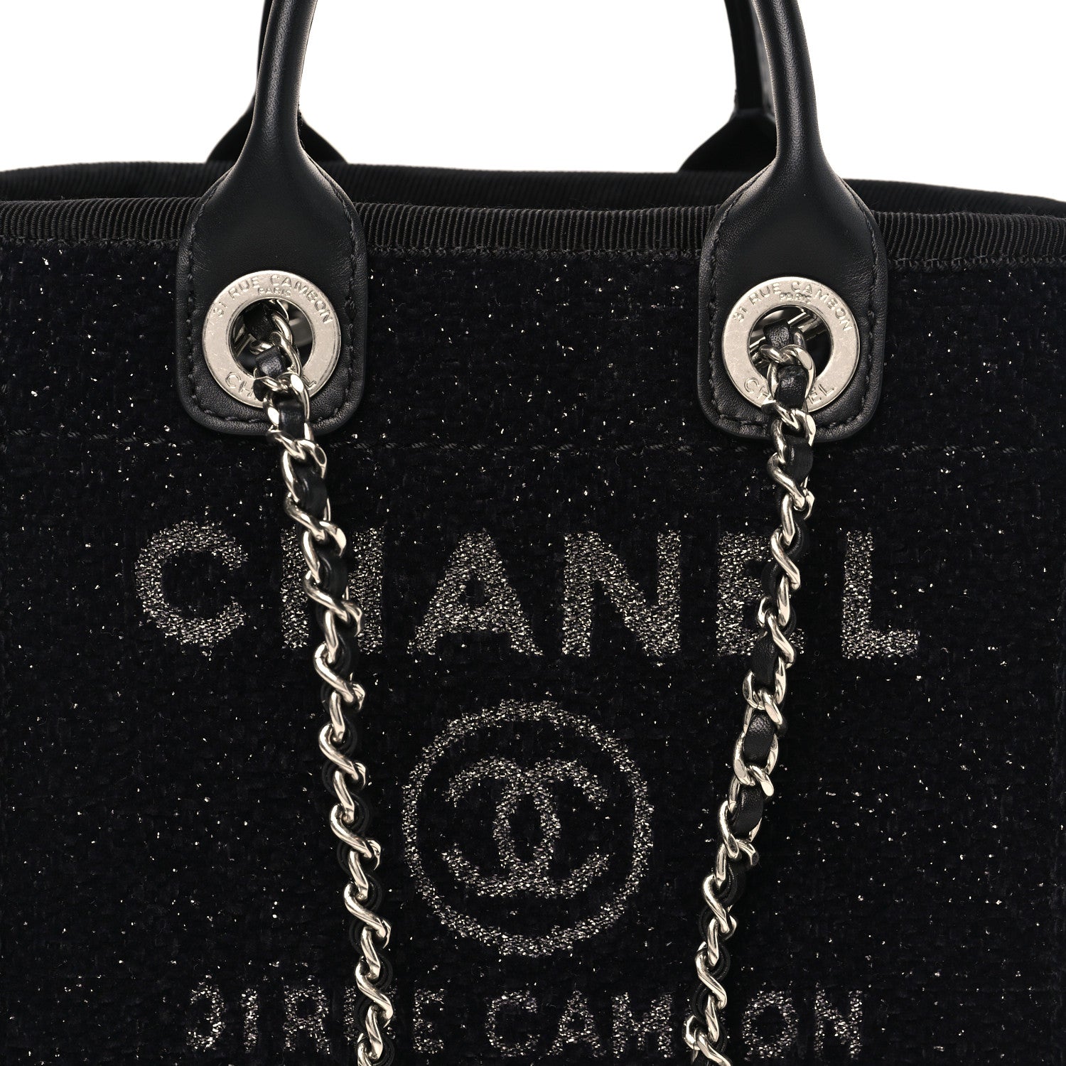 Chanel Lurex Canvas Mini Deauville Tote Black 8 of 10